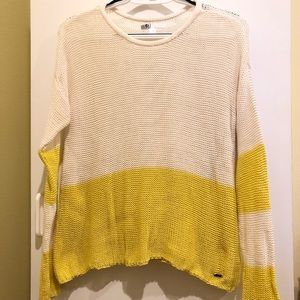 Volcom White/Yellow Front Row Sweater
